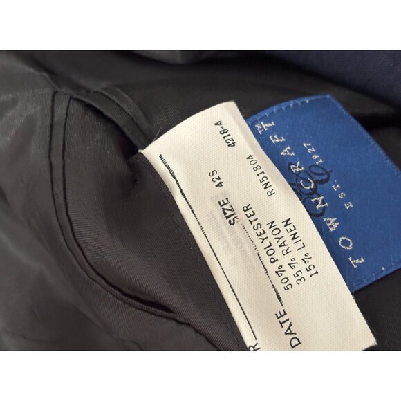 Towncraft Mens Blazer Jacket Sz 42S Blue Solid 2 Metal Button Sport Coat Vintage - Picture 5 of 6